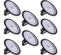 Lot de 10 luminaires industriels LED UFO 100 W - 10 000 lumens, blanc lumière du jour 6 500 K - for garages, entrepôts et locaux commerciaux.(8 Packs,100W)
