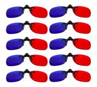 Lot de 10 lunettes 3D à clipser - Design rectangulaire - Pour l'entraînement de l'amblyopie et la correction du strabisme - Compatible avec TV et ordinateur - Visualisation 3D - Amélioration de la