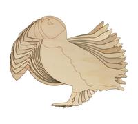 Lot de 10 macareux en bois sur le côté debout Simple A Craft Formes 3 mm (4 x 4,4 cm, sans trou)