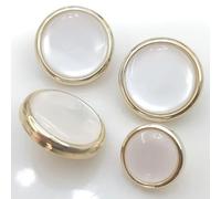 Lot de 10 magnifiques boutons à tige ronds dorés nacrés pour chemisier, manteau, vêtements