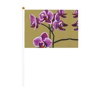 Lot de 10 magnifiques drapeaux imprimés orchidées - 14 x 20,8 cm