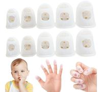 Lot de 10 manchons anti-morsure pour les doigts pour enfants, dissuasion des ongles pour enfants, manchons de doigt en silicone comestible, protection réutilisable pour la protection quotidienne