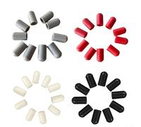 Lot de 10 manchons de protection en silicone pour baguettes de batterie Noir