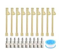 Lot de 10 mandrins de gonflage à double tête FNPT 1/4 po avec raccord à 2 voies et prise pour camions, vélos, motos et voitures