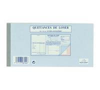 Lot de 10 Manifold Quittances de loyer A5 paysage broché, 50 tripli numérotés, pré-imprimés (706144)