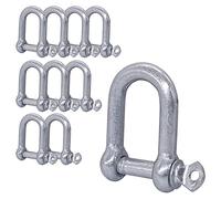 Lot de 10 manilles en acier galvanisé de 8 mm avec goupille - Anneau en D - Robuste - 8 mm