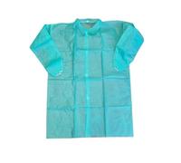 Lot de 10 manteaux jetables non tissés pour usage industriel, médical ou alimentaire - Manteau de protection pour l'hygiène et la sécurité - Vert