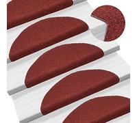 Lot de 10 Marchettes d'escalier, Tapis d'escalier Protection d'escalier Tapis de Sécurité Tapis autoadhésifs de marches 10 pcs Rouge 56x17x3cm Aiguilleté