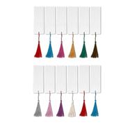 Lot de 10 marque-pages en papier blanc avec pompons 5,1 x 14,9 cm pour peinture, art, loisirs créatifs