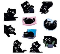 Lot de 10 marque-pages magnétiques en forme de chat - Accessoires de lecture personnalisés - Règle de lecture - Cadeaux pour les amoureux des chats, les enfants, les filles, les femmes, les collègues