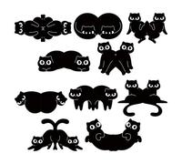 Lot de 10 marque-pages magnétiques en forme de chat noir avec design, support de page compact en PVC, marque-page avec aimant doux, marque-page de lecture pour et adultes
