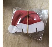 Lot de 10 marque-places pour verres à vin de Noël avec motif chapeau de Père Noël, inserts vierges en papier recyclé pour étiquetage du nom des invités et décoration de table de fête de vacances (A)