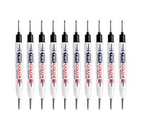 Lot de 10 marqueurs à double tête à long nez de 20 mm - Encres à base d'huile pour la construction, la menuiserie, le travail du bois - Marqueur double couleur