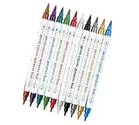 Lot de 10 marqueurs de couleur à 2 pointes pour la peau | Pointe pinceau, pointe fine, peinture pour visage, maquillage de festival, kit de dessin portable, fournitures d'événement