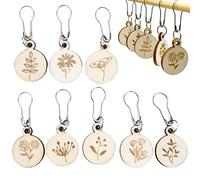 Lot de 10 marqueurs de maille - 8 marqueurs de maille en forme de - Marqueurs en bois pour accessoires de couture, travaux manuels, bijoux, art