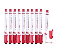Lot de 10 marqueurs effaçables à sec à pointe fine pour enseignant | Marqueurs 0,5 mm avec gomme pour enseignants, écoles, maternelles, dessin, activités éducatives