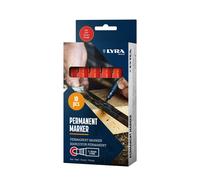 Lot de 10 Marqueurs permanents 1-4mm Rouge LYRA