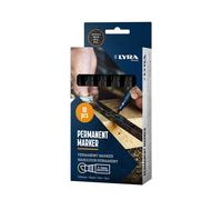 Lot de 10 Marqueurs permanents 2-6mm Noir LYRA