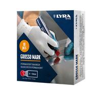 Lot de 10 Marqueurs permanents GROSSO MARK 4-12mm Rouge LYRA