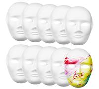 Lot de 10 masques complets en papier mâché pour travaux manuels, visages vierges pour homme et femme, parfaits pour les enfants et les adultes pour peindre et décorer
