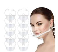 Lot de 10 masques faciaux transparents anti-buée pour la salive et la salive de chef, protection de la bouche en plastique pour hôtel, cuisine, restaurant
