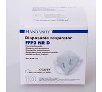 Lot de 10 masques respiratoires jetables certifiés FFP2 NRD avec valve et bandeau pliables
