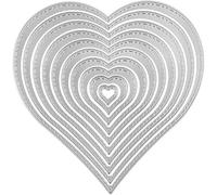 Lot de 10 matrices de découpe en forme de cœur pour la fabrication de cartes, pochoirs de découpe pour scrapbooking, album photo, gaufrage décoratif pour la fabrication de cartes