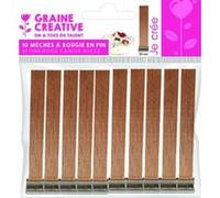 Graine créative Mèches à bougie en bois Lot de 10 Largeur 2 cm Rose G