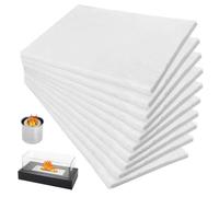 Lot de 10 mèches de cheminée au bioéthanol en laine de céramique - 30 x 20 cm - Éponge en céramique absorbante - Mèche de rechange pour cheminée - Pour l'intérieur