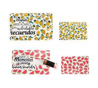 Lot de 10 mémoires USB Pendrives phrases inoubliables souvenirs 8 Go détails originaux invitations de mariage, cadeaux communions et souvenirs pour anniversaire d'enfants