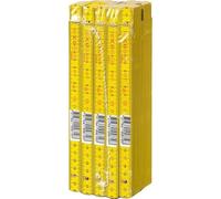 Lot de 10 mètres pliants, 2 m, graduation décimale, rouge, de qualité supérieure (jaune)
