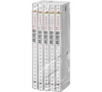 Lot de 10 mètres pliants, 2 m, graduation décimale, rouge, qualité supérieure (blanc)