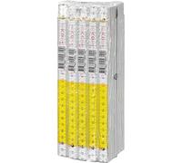 Lot de 10 mètres pliants, 2 mètres, graduation décimale, rouge, de qualité supérieure (blanc/jaune)