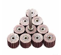 Lot de 10 meules à lamelles avec grain 240 et mandrin pour meulage et polissage efficaces