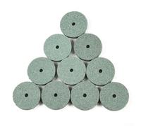 Lot de 10 meules de 20 mm, pierre de polissage montée pour mini perceuse, disque de polissage avec tige de 2 mm, disque abrasif en résine émeri pour utilisation en atelier (vert)
