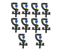 Lot de 10 micro-arroseurs rotatifs avec micro buse d'arrosage pour plantes - Système d'irrigation et d'égouttement - Micro rotor pour serre (tête d'arrosage réfractive de type G à 180°)
