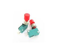 Lot de 10 micro-interrupteurs à bouton-poussoir réinitialisation, chapeau rouge, vert, ouverture 12 mm, pieds, largeur 4,8/6,3(Red DS438 6.3mm)