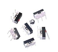 Lot de 10 micro-interrupteurs de fin de course for voiture, avec molette de défilement, pied incurvé, poignée en arc, interrupteur de souris(W AC220V)