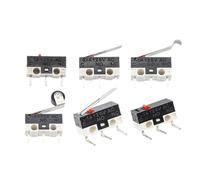 Lot de 10 micro-interrupteurs fin course, bouton-poussoir momentané, 1 A, 125 V CA, 3 broches, poignée longue, levier à galet, SPDT, 12 x 6 mm(Handle 11.5mm)