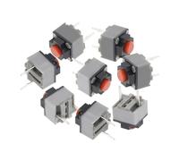 Lot de 10 micro-interrupteurs silencieux carrés 6 x 6 x 7,3 mm, bouton de sourdine, interrupteur tactile