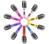 Lot de 10 microphones gonflables Rock Star Pop Star - Accessoire de déguisement pour fête - Ballons - Couleur aléatoire