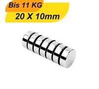 Lot de 10 mini-aimants néodyme 20 mm x 10 mm ronds N38 petits aimants extra-forts, adaptés aux tableaux blancs, réfrigérateurs, tableaux magnétiques et bien plus encore