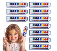 Lot de 10 mini aquarelles lavables en forme de cœur avec pinceaux et livre de coloriage, cadeau de Saint-Valentin, salle de classe, école, créatif