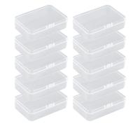 Lot de 10 mini boîtes de rangement en plastique avec couvercles transparents, petites boîtes de rangement pour bijoux, perles, pilules, fournitures d'artisanat, petites pièces pour la maison