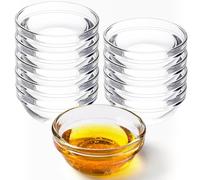 Lot de 10 mini bols à sauce ronds de 7,5 cm de diamètre - Mini bols en verre de 80 ml - Pour sauce, sauce, sauce, petits bols pour sauce, sauce, petits bols pour sauce, confiture, pour lave-vaisselle