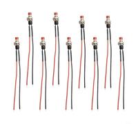 Lot de 10 mini boutons poussoirs momentanés pré-câblés NO OFF ON 12 V 3 A avec fil de 10 cm pour bricolage électrique et électronique