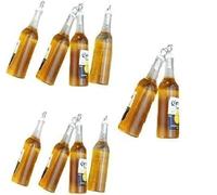 Lot de 10 mini breloques en résine en forme de bouteille de bière pour porte-clés, collier, boucles d'oreilles, bijoux, boucles d'oreilles pour femme, accessoires de boucles d'oreilles créatives pour