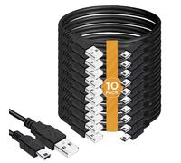 Lot de 10 mini câbles USB vers USB durables, 0,9 m, charge rapide, compatible avec GoPro, Snowball iCE, micro USB, GPS Garmin, manette PS3