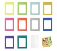 Lot de 10 mini cadres photo magnétiques pour réfrigérateur - Colorés - Autocollants pour réfrigérateur - Compatibles avec Polaroid Fujifilm - Avec 1 ruban adhésif double face