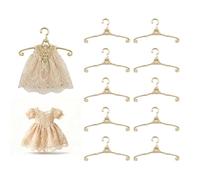 Lot de 10 mini cintres en métal pour maison de poupée, 6,3 cm, parfaits pour Barbie, organisation des vêtements de poupée, affichage et rangement